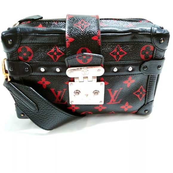 RARE | LOUIS VUITTON Monogram Petite Malle Soft MM Crossbody Handbag Red Box - Picture 2 of 16